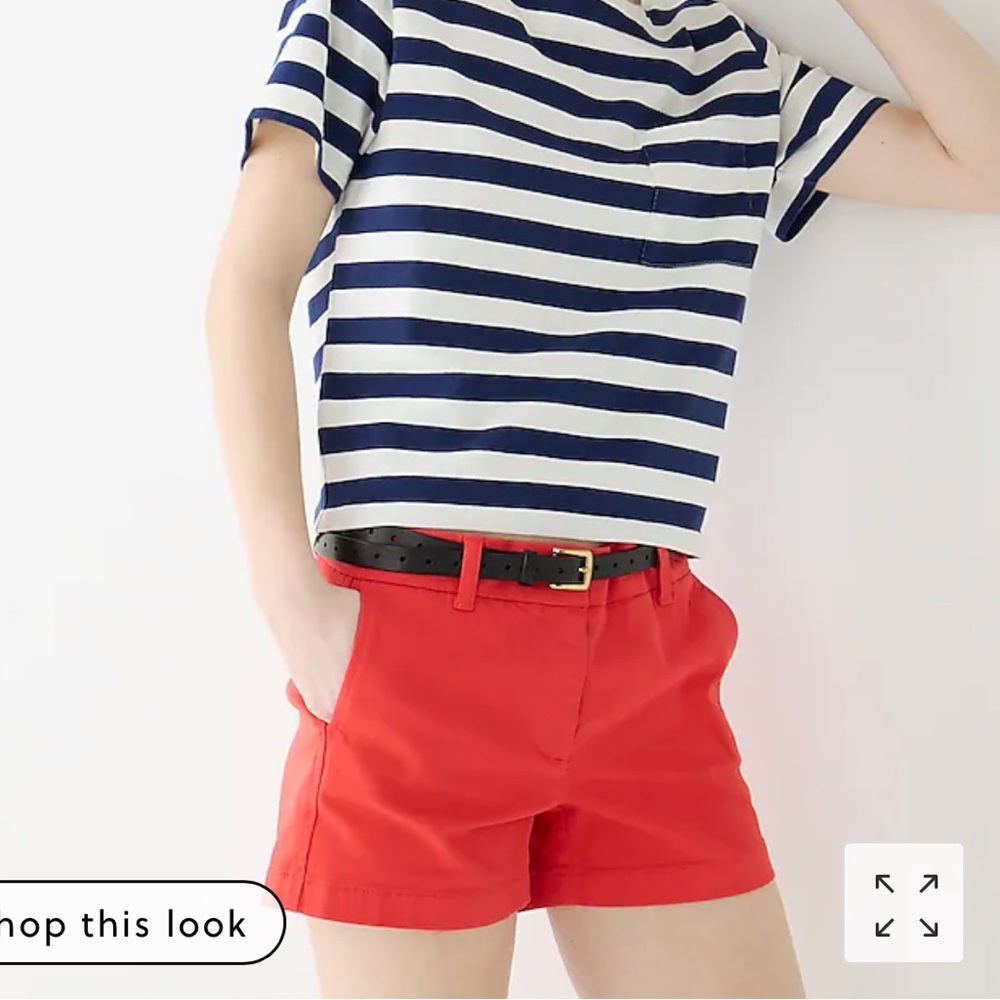 NWT J. Crew red 3 1/2 inch stretch chino shorts